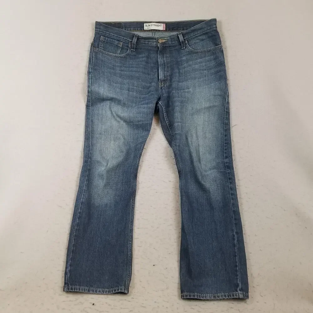 Levis 514 Jeans Mens 36x31 Blue‎ Medium Wash Slim Straight 100% Cotton Denim